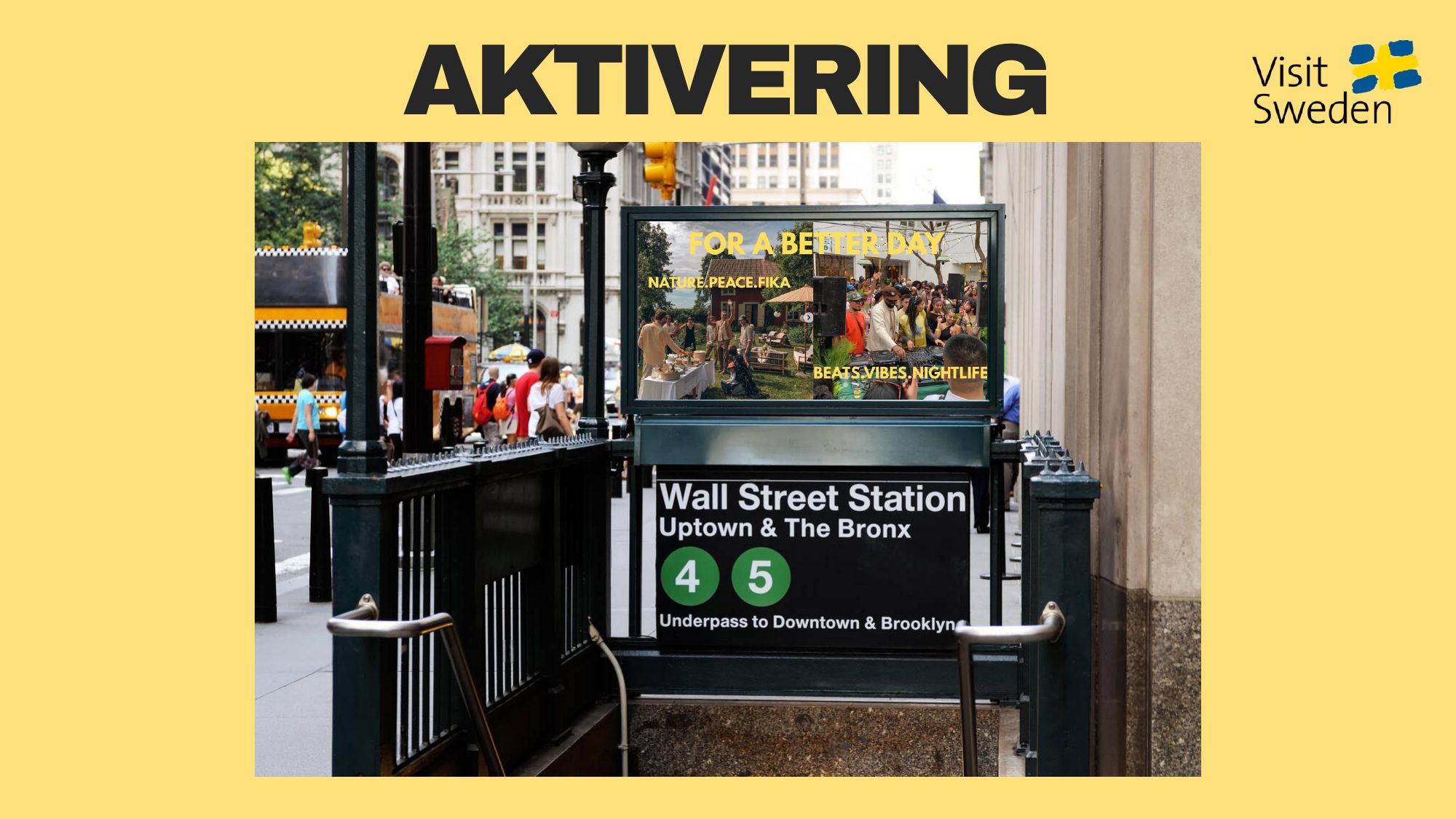 Campaign poster mockup at Wall Street subway station, New York